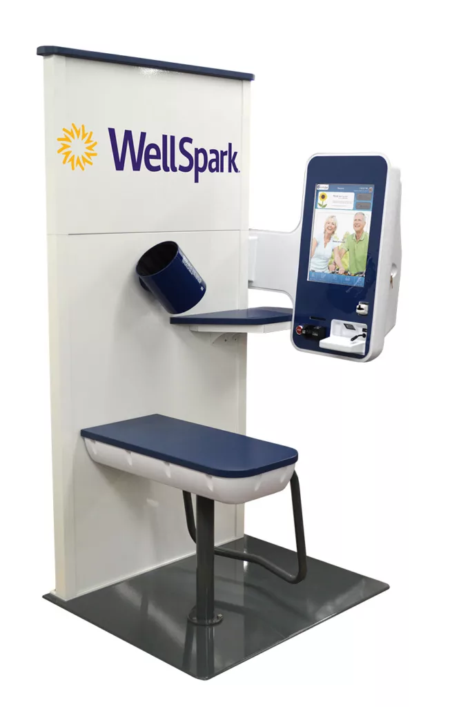 WellSpark branded Healthbot kiosk